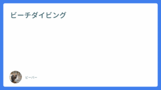 ビーチダイビング
