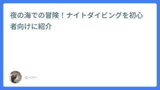夜の海での冒険！ナイトダイビングを初心者向けに紹介