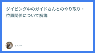 ダイビング中のガイドさんとのやり取り・位置関係について解説