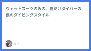 ウェットスーツのみの、夏だけダイバーの僕のダイビングスタイル